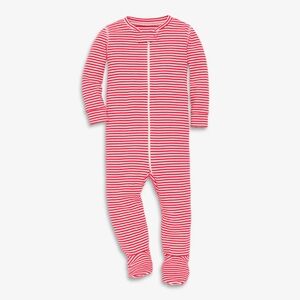 Primary Baby organic zip footie in mini stripe